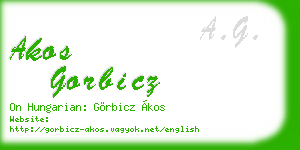 akos gorbicz business card